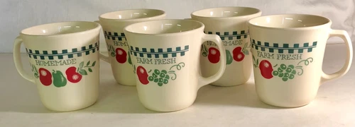5 Corelle Corning 3 1/2" Farm Fresh Mugs