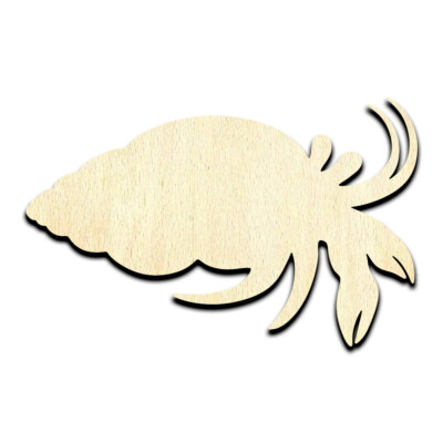 Hermit Crab Laser Cut Out Unfinished Wood Shape Craft Supply