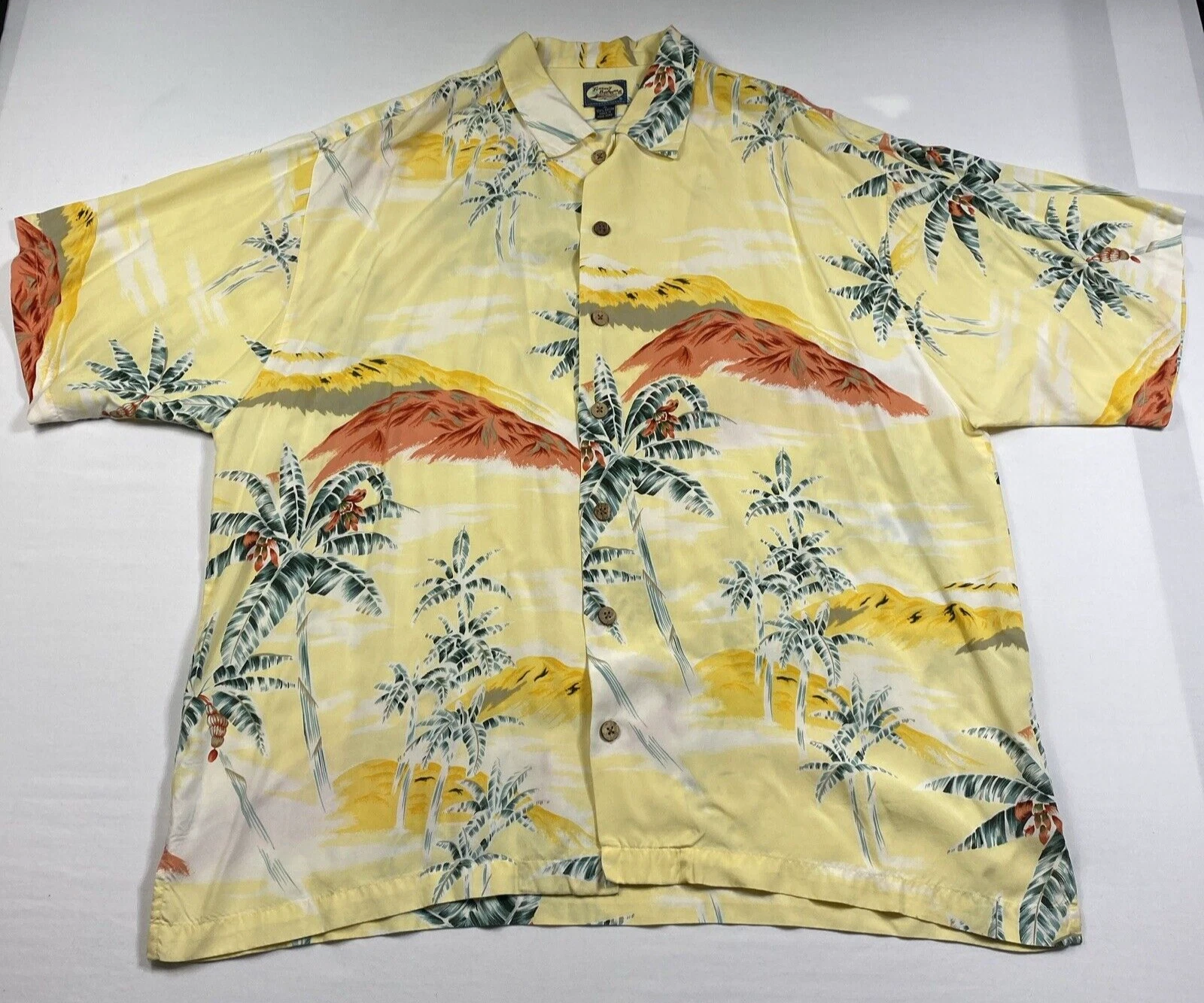 Tommy Bahama Mens Hawaiian Shirt Size XL Yellow Heritage Rayon Palm Tree Island
Opens in a new windo
