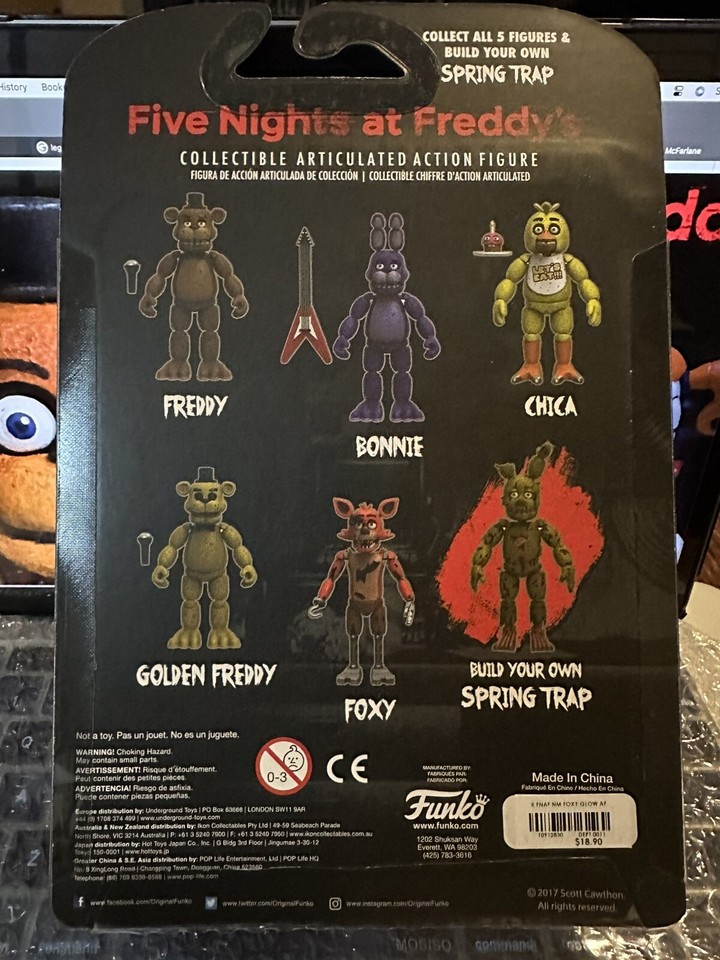 Glow in the Dark Foxy Hot Topic Exclusive Figure FNAF Mcfarlane | eBay