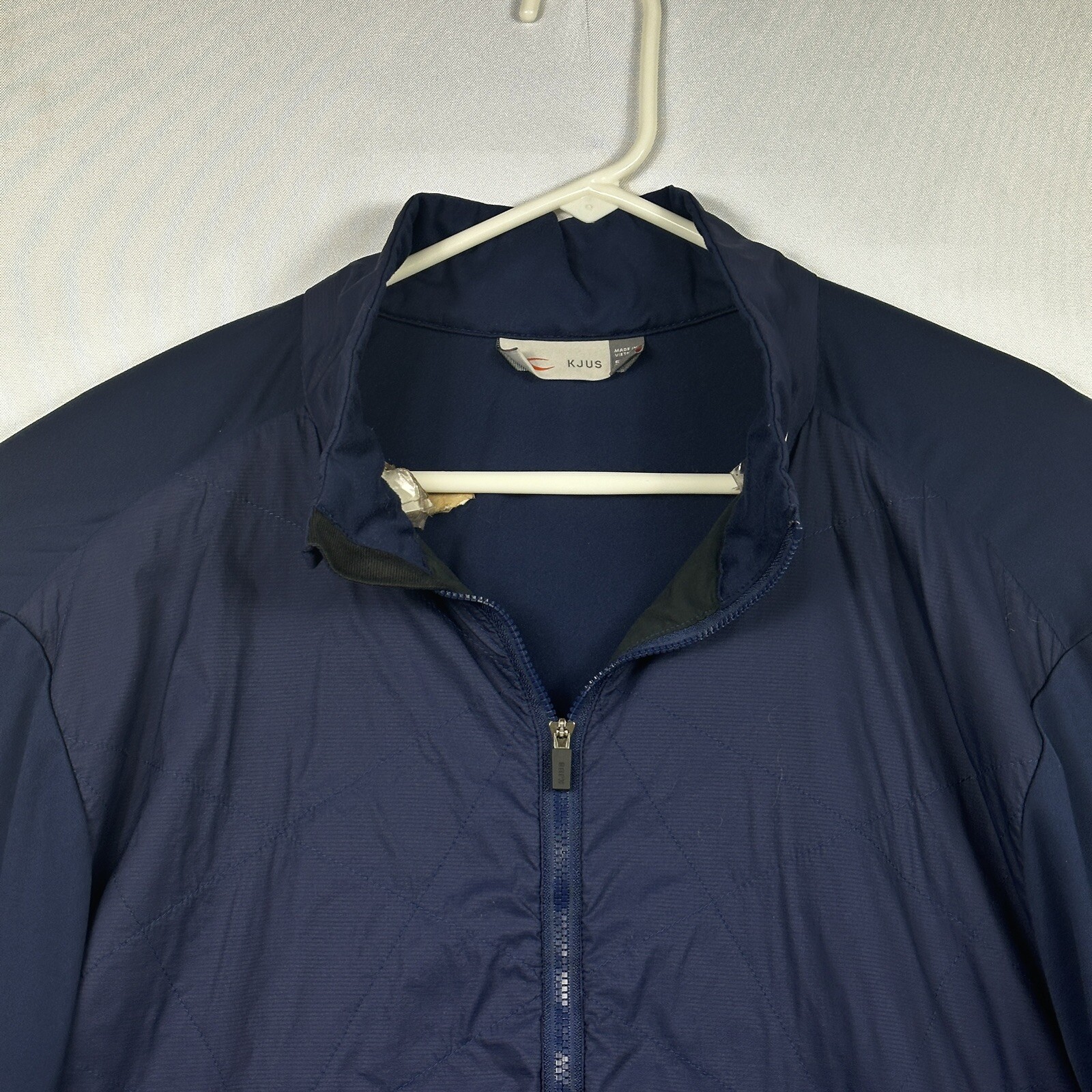 KJUS Retention Jacket Navy Blue Full Zip Quilted Pockets Golf Men's