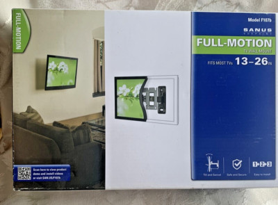Sanus Vuepoint F107b Full-Motion TV Wall Mount 13-26  New Unused