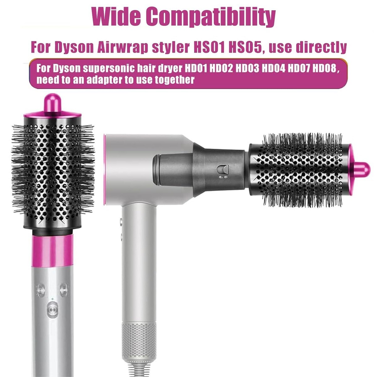 Brush for Dyson Airwrap Bigger Round Converting Hair Dryer Into