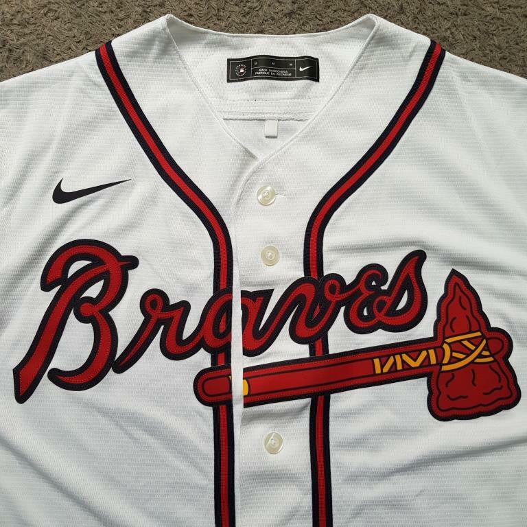 Men's Nike Atlanta Braves Home Replica Jersey (White) Small