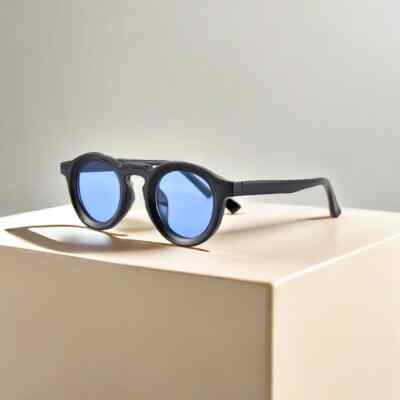 Round Sunglasses Retro UV400 for Women Men Clear Frame Punk Style Outdoor Use