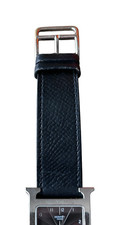 HERMES Heure H Watch HH1.510 Quartz BLACK Leather Batt Replaced 2025 From Japan 8