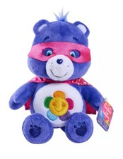 Care Bears Bean Plush Toy Superhero Friends Harmony Bear 8 Inches NWT