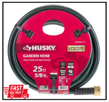Husky Garden Hose Vinyl Heavy Duty Abrasion UV Resistant Jacket 5/8 In X 25 Ft