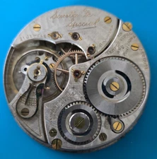 VINTAGE 16 SIZE ILLINOIS SANTA FE SPECIAL 21 JEWEL POCKET WATCH PARTS MODEL 9
