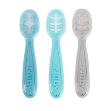 Nuby 3 Stage Baby's First Spoons with Easy Grip Handle, 3 Pack Kid's Feeding...