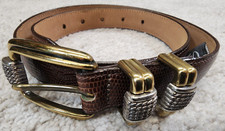 Women's Brighton Brown Faux Snakeskin Leather Belt Size S/28