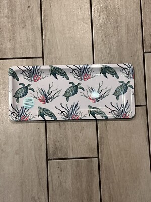 NWT Turtle Patter Plastic Rectangle Serving Tray