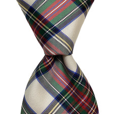 STAFFORD Men's Polyester Necktie Designer CHECKS  PLAIDS Multi-Colored NWT 34