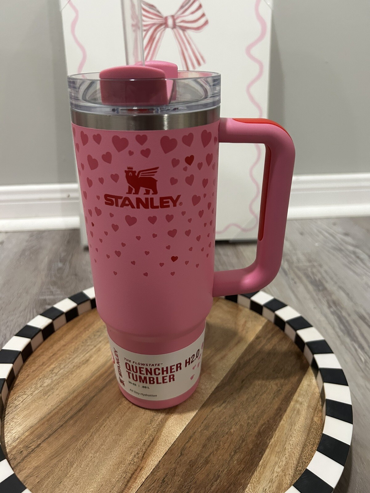 Stanley Cup Valentine’s Day 2025 Sweet Hearts 30 oz Tumbler Barbie Pink NEW-image