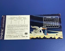 Vtg Ad Advertising Ink Blotter Oct 1943 Calendar Similac Infant Formula M & R