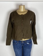 Roberto Collina Wool / Cashmere Sweater Cardigan Made Italy Small elbow Patch