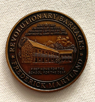 Frederick Co MD Bicentennial Challenge Coin Revolutionary Barracks Medal