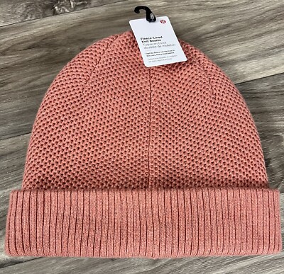 Lululemon Fleece-Lined Knit Beanie One Size Heathered Pink  display picture 1