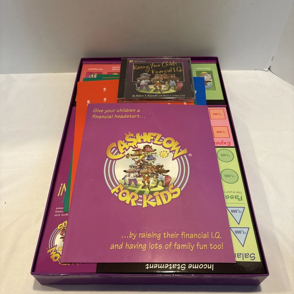 Jogo de tabuleiro Cashflow para crianças NOVO com DVD Pai Rico 2004 NÃO PERFURADO Robert Kiyosaki - Imagem 3 de 4