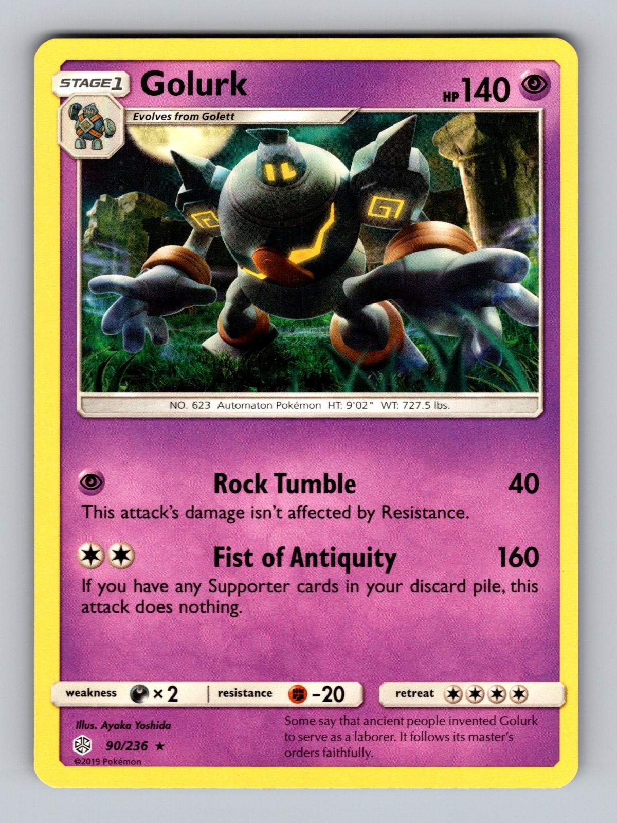 Golurk 90/236 Rare Cosmic Eclipse Pokemon Lightly Played