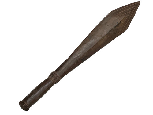 ANTIQUE POLYNESIAN SAMOAN FIJI ISLANDER WOOD WAR CUB WEAPON HAND CARVED 19th c.