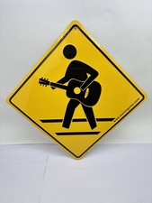 Martin Guitars Acoustic Player Warning Sign Yellow Metal Music Studio Wall Art