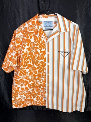 Prada Double Match Shirt Orange / Floral Size XL | eBay
