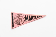 Vintage Maryland 'The Old Line State' Souvenir Mini Felt Pennant 8"