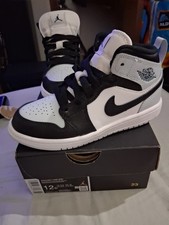 Jordan Air Jordan 1 Mid Kids Sneaker Black/White US 12C Mid-Top