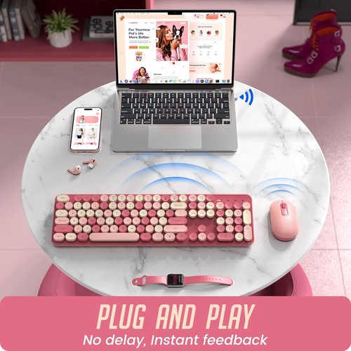 Computer Wireless Full-Sized Keyboard Typewriter and 2.4GHz Optical Mouse Combo - Afbeelding 3 van 8