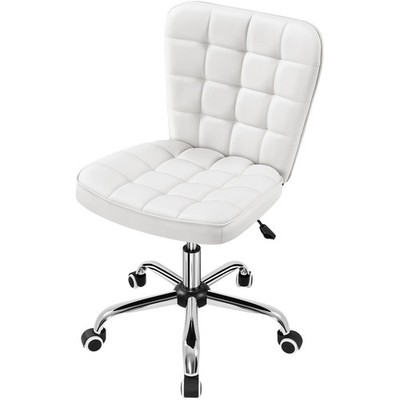 Armless Desk Chair Modern Tufted Office Chair Computer Chair w/Adjustable Height