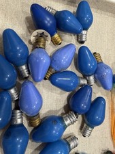 Lot ampoules de Noël anciennes bleues non testées