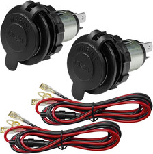 Cigarette Lighter Socket, DC 12V Car Power Outlet Socket Replacement, Waterproof