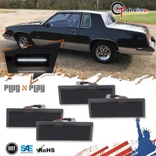 For 81-88 Oldsmobile Cutlass 442 Smoked White LED Side Marker Lights Front Rear