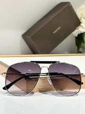 Tom Ford Tf557 Silver Aviator Sunglasses Purple Gradient Lenses 58-13-145 Tom Ford Tf557 Silver Aviator Sunglasses Purple Gradient Lenses 58-13-145