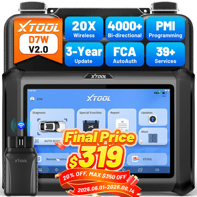 XTOOL D7W V2.0 Wireless Auto Full System Diagnostic Tool 39 Services Key Program