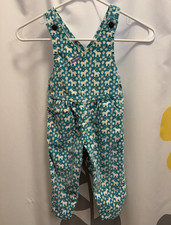 Vintage OshKosh B Gosh Vestbak 2T USA Horse Print Corduroy Overalls Romper