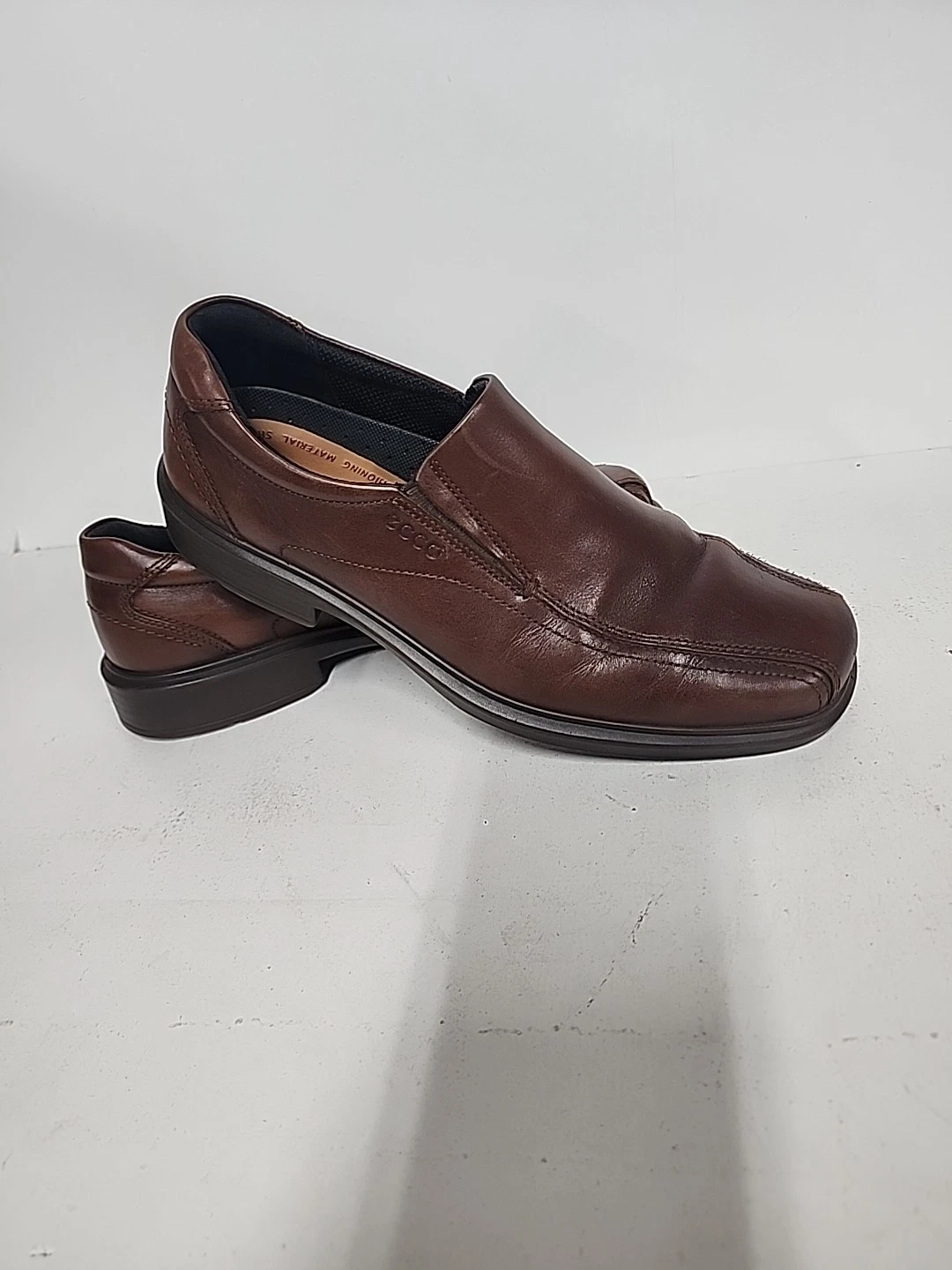 Mocassino Ecco uomo Helsinki pelle marrone casual bici slip on taglia 44 EU 10 US