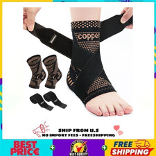 Ankle Brace for Women  Men, Ankle Compression Sleeve Support Copper Infused