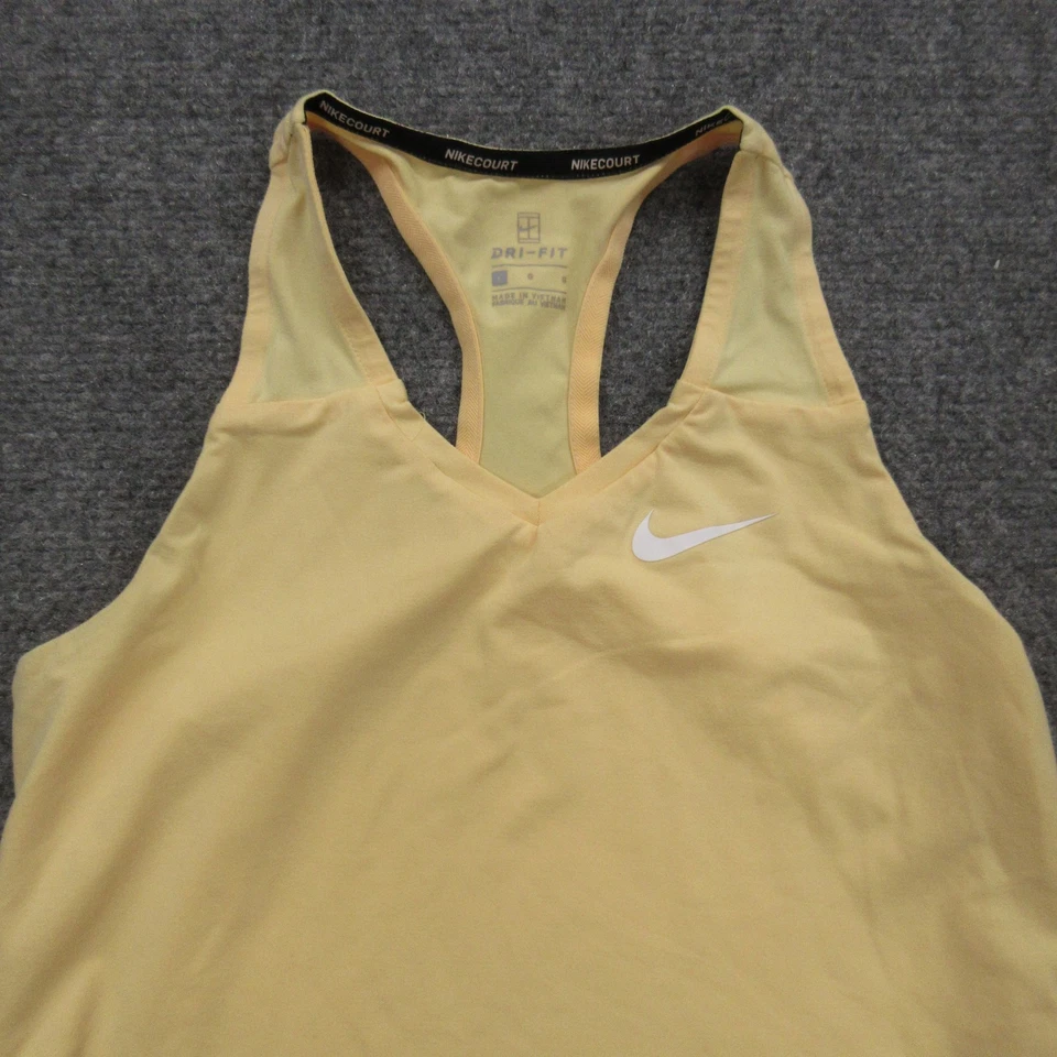 Camiseta sin mangas NikeCourt Dri-FIT grande amarilla espalda deportiva para mujer AO2951-839 Foto 2 de 4