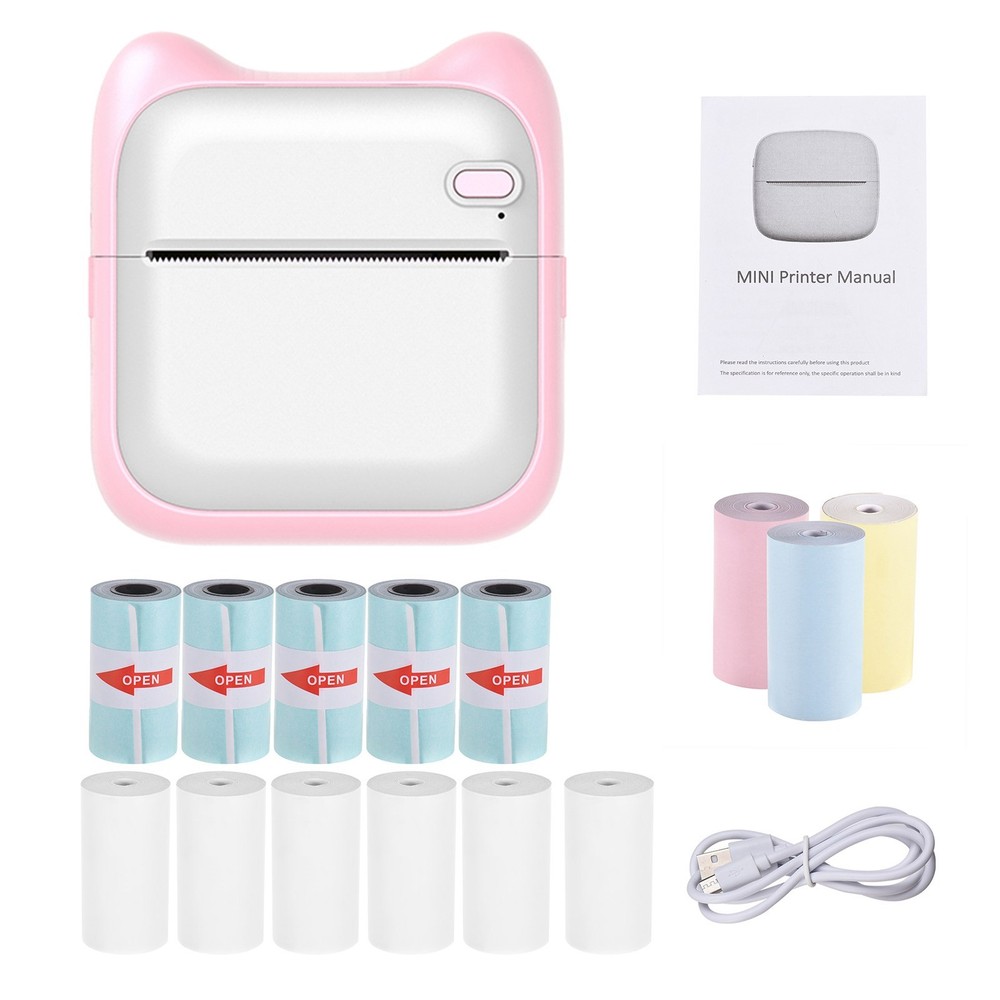 Portable Mini Photo Printer with Bluetooth for Stickers & Labels