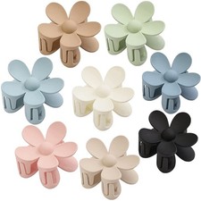 8 PCS Flower Hair Claw Clips Thick Matte Large Jaw Cute Daisy Strong Thin