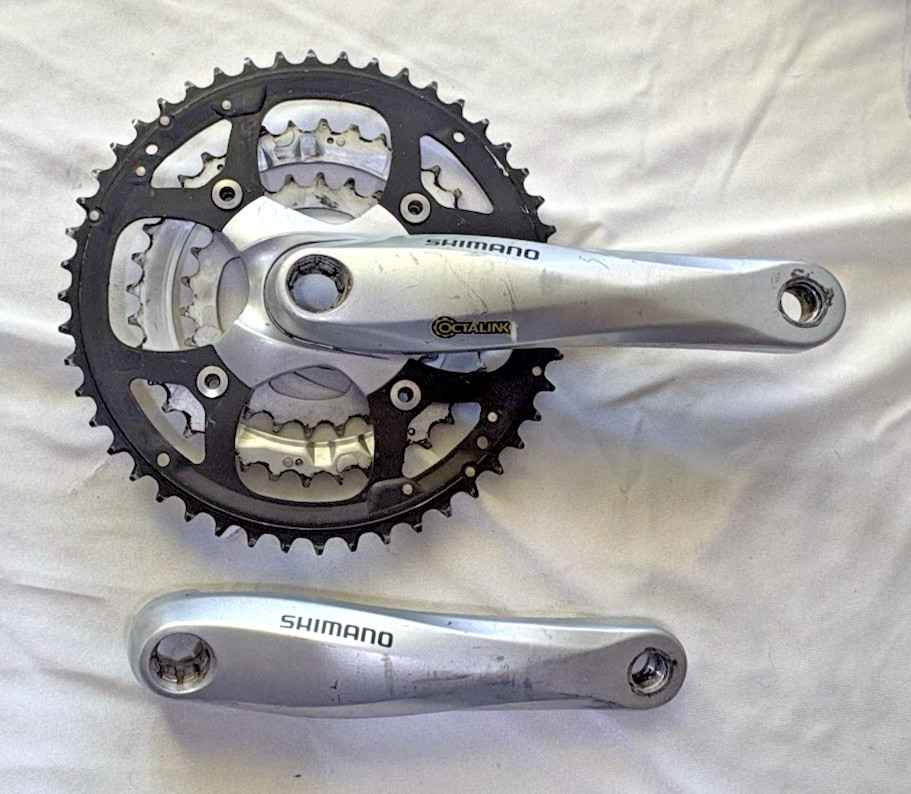 Shimano FC-M443 Triple Crankset 48/36/26T 9-Speed Black Octalink MTB Bike