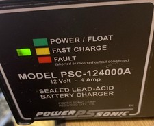 Power Sonic PSC-124000A 12V 4A Automatic Sealed Lead-Acid Battery Charger