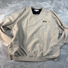 Missouri Tigers Pullover Windbreaker Mens XL NCAA Football V Neck Cutter Buck