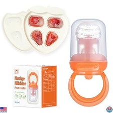 Silicone Baby Fruit Feeder  Breastmilk Popsicle Molds, 6 Months, Orange