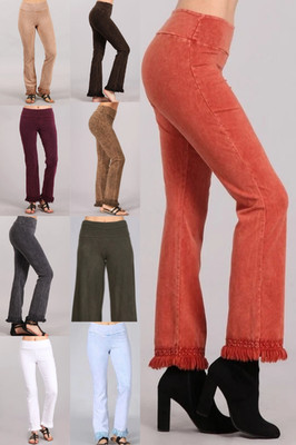 NEW Chatoyant Mineral Wash Ankle Length Crochet Fringe S-3XL 13 Colors Soft NG-1