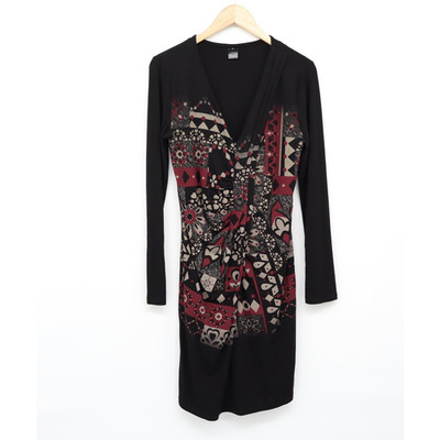 Desigual Sz L Messina Hembrey Collection V-Neck Long Sleeve Art Wear