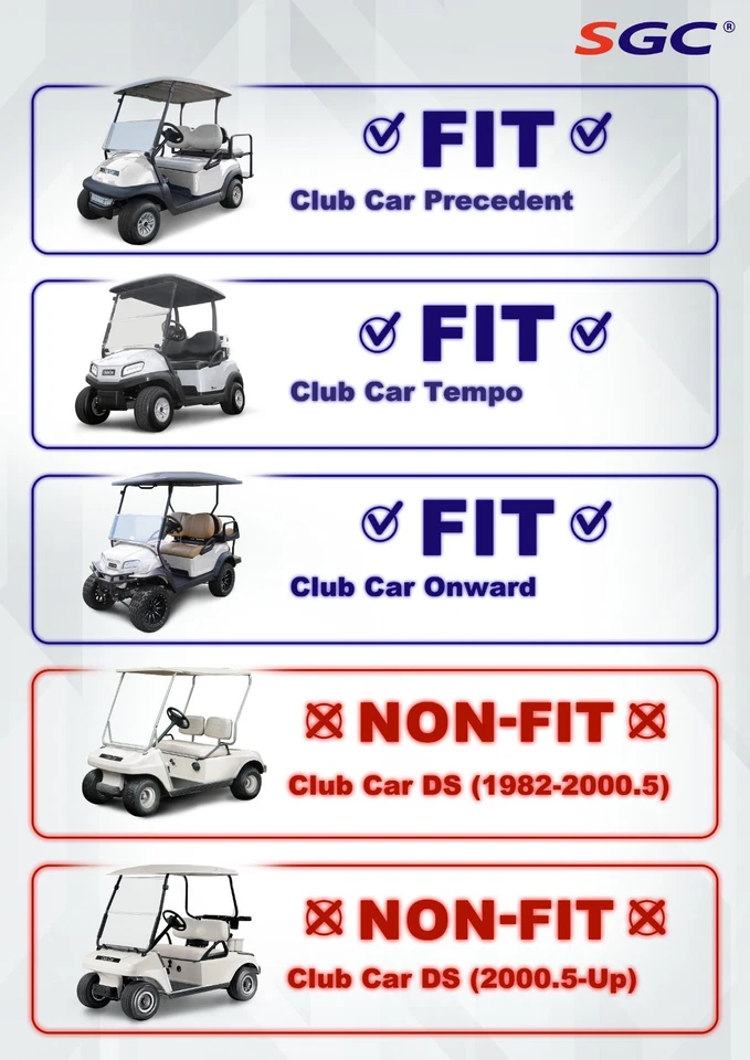 Foldable Tinted Windshield for Club Car Precedent/Onward/Tempo Golf Cart - Изображение 2 из 2