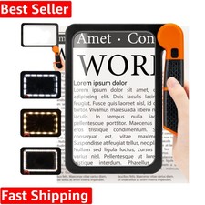 Large Magnifying Glass with Light, Full Page Magnifier 48LED Cold  Warm Ligh...
